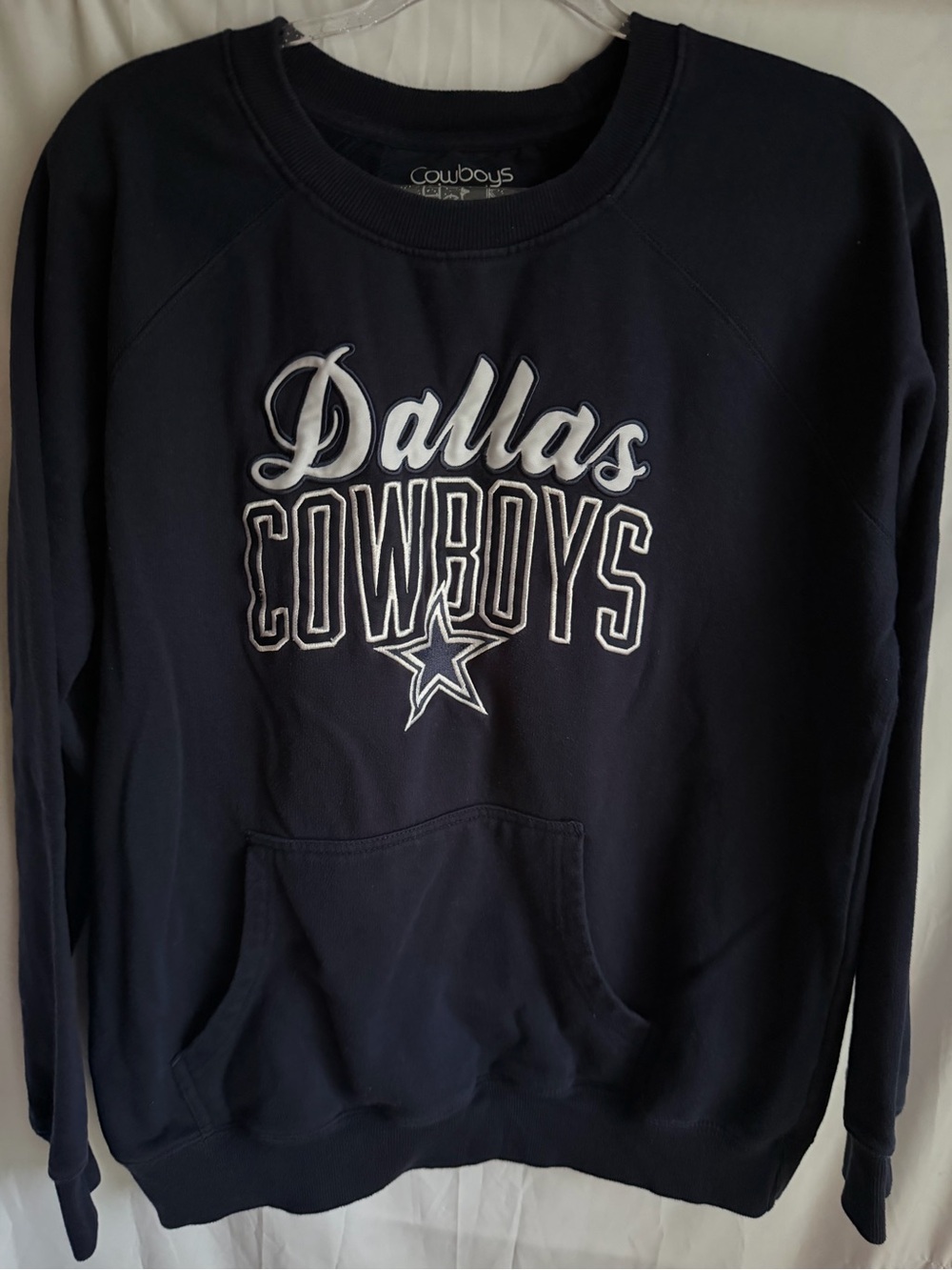 DALLAS COWBOYS  Women’s Sweatshirt XL Her Style Blue Embroidered Pullover